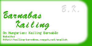 barnabas kailing business card